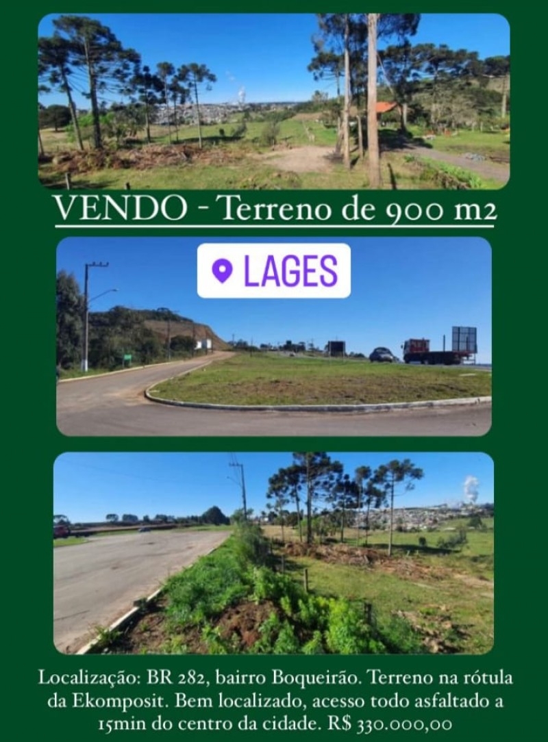 TERRENO 900m² BAIRRO BOQUEIRÃO. BR 282